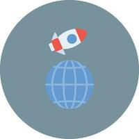 Rocket Earth Vector Icon