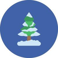 Snow Covered Tree Vector Icon