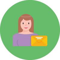 Woman with Envelope Vector Icon