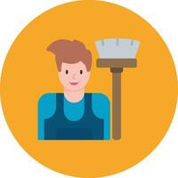 Cleaning Man Vector Icon