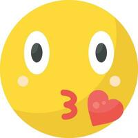 Kissing Face with Smiling Eyes Vector Icon