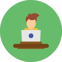 Man Working at Home Vector Icon