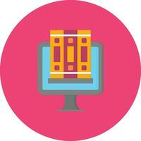 icono de vector de biblioteca en línea