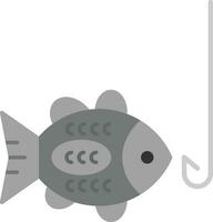 enganchado pescado vector icono