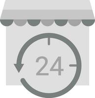 24 Hrs Open Vector Icon