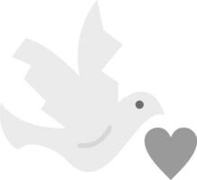 Dove with Heart Vector Icon