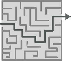 Maze Solution Vector Icon