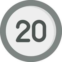 20 Speed Limit Vector Icon