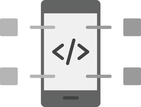 móvil codificación vector icono