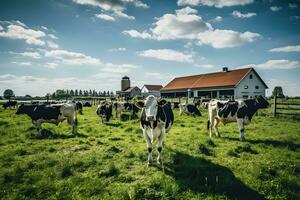 retrato vaca en el granja con ligero exposición ai generativo foto