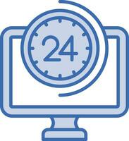 24 7 7 supervisión vector icono