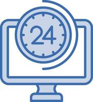 24 7 Monitoring Vector Icon