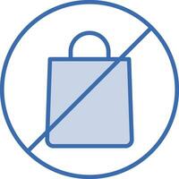 No Plastic Bags Vector Icon