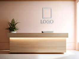 Logo Mockup Brand Identity Design AI Generative background psd