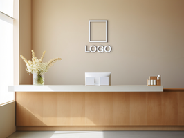 Logo Mockup Brand Identity Design AI Generative background psd