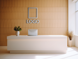 Logo Mockup Brand Identity Design AI Generative background psd
