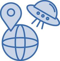 UFO Earth Vector Icon