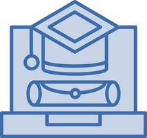 Online Graduation Vector Icon