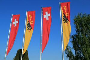 Swiss and Geneva canton flags photo