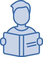 Student Reading Book Vector Icon