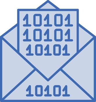 binario mensajes vector icono