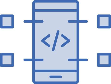 móvil codificación vector icono
