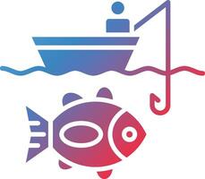 Kayak Fishing Vector Icon