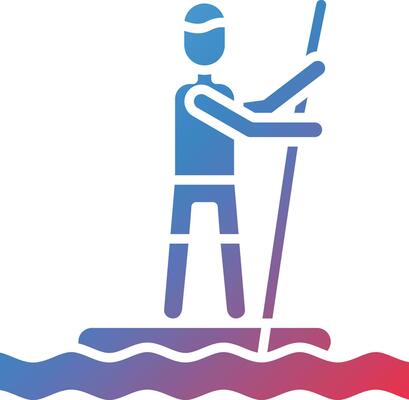 Standup Paddleboarding Vector Icon