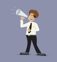 cartoon concept manager and loud speaker vector