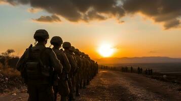 Israel troops at the border photo