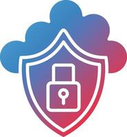 icono de vector de seguridad en la nube