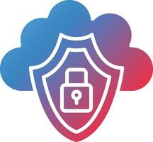 icono de vector de seguridad en la nube