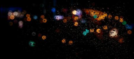 abstract cityscape light bokeh background. photo