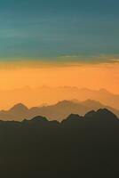 Abstract landscape of vertical mountains photo