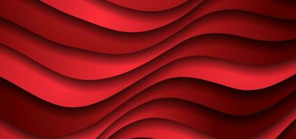 Bright red liquid paper waves abstract banner vector