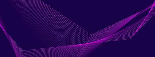 Violet glowing neon curved lines abstract minimal background vector