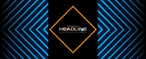 Sci-fi retro laser neon abstract geometry background vector