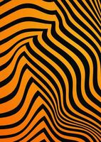 Orange Halloween curved wavy stripes abstract background vector