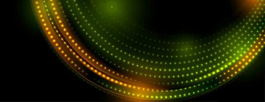 Green orange glowing shiny wave with sparkling lights vector