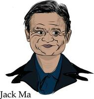 Jack mamá ilustración vector aislado, adecuado para tu empresario contenido. él es el co-fundador y ex ejecutivo presidente de alibaba grupo