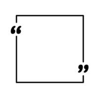 Quoting box. Quote frame with quotation marks. vector