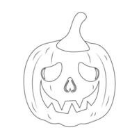 calabaza Víspera de Todos los Santos colorante página para niños vector