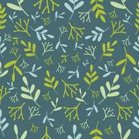 Beautiful seamless vintage floral pattern with flower. Trend print for textiles and wallpapers on isolated green background. vector