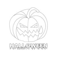 Pumpkin Halloween Coloring Page for Kids Vector