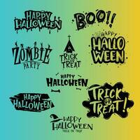 Halloween Text and Graphics on a Gradient Background vector