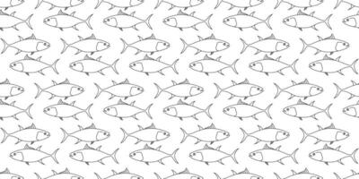 black white tuna fish seamless pattern vector
