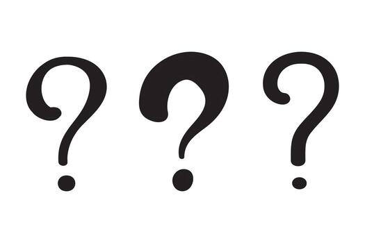 vector dibujado a mano pregunta y signos de exclamación aislados en blanco.