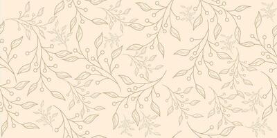 botanical seamless pattern with hand drawn leaf. Branch with leaves ornamental texture. texture set for fashion print design, wallpaper, wrapping paper, fabric, textile, background vector