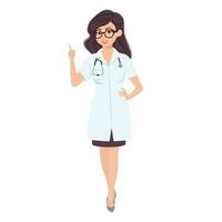 Doctors with stethoscope set in different poses.Vector illustration. vector