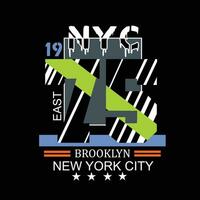 NYC,  Brooklyn, slogan tee graphic typography  for print t shirt,illustration,stock vector,art,style vector